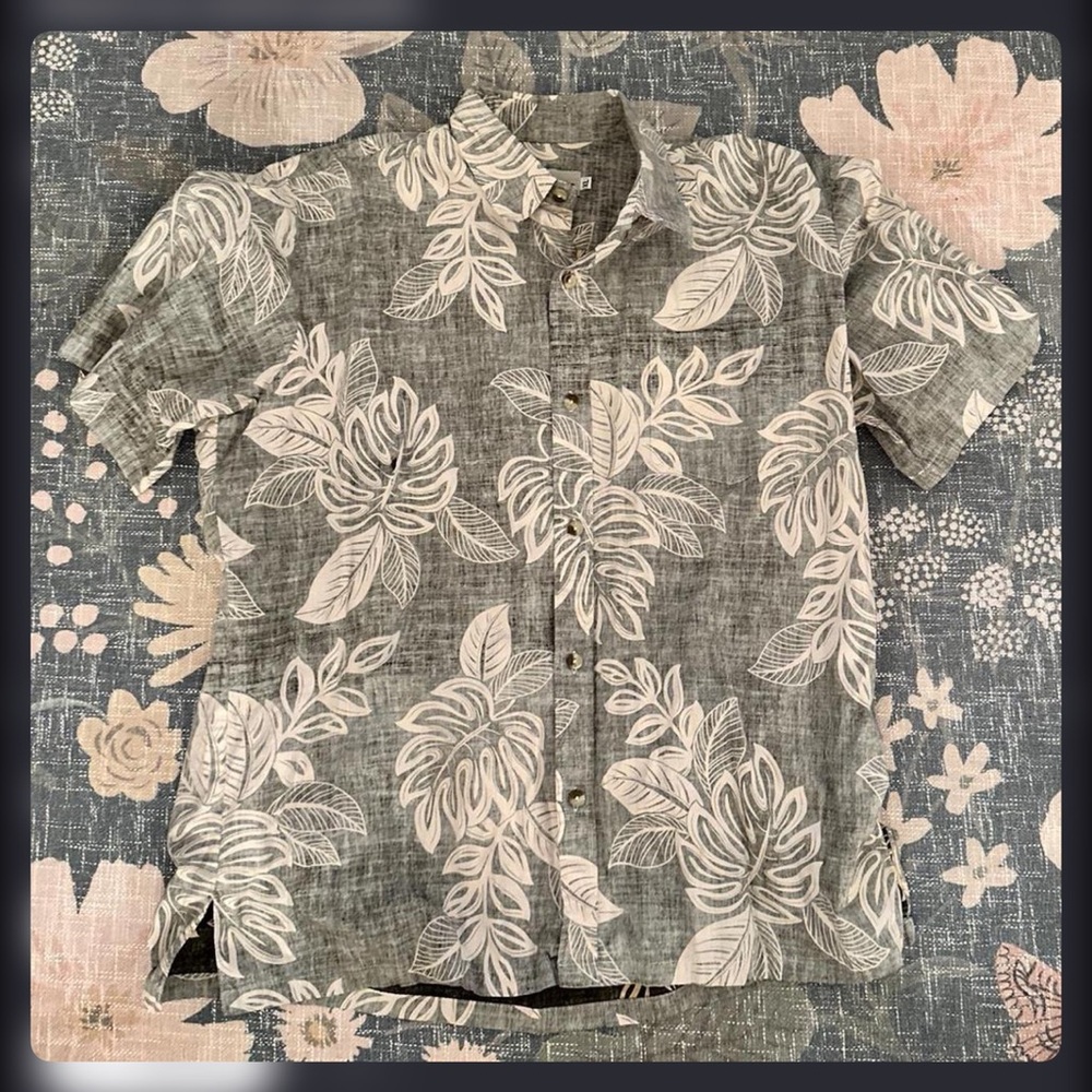Men's Gray Floral Shirt